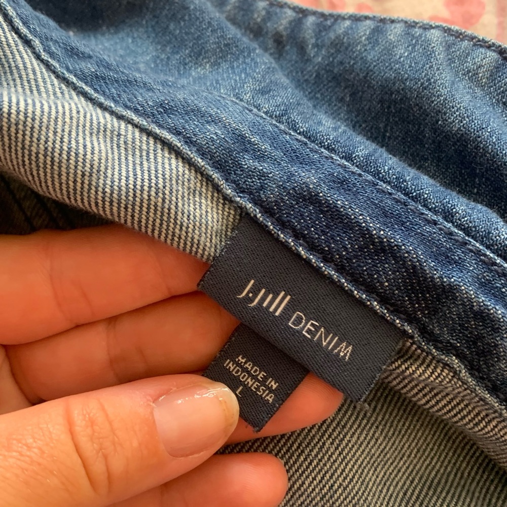 EUC J Jill denim jacket size large - Picture 4 of 9